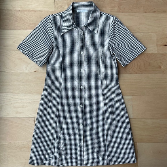 GINGHAM NAVY+WHITE COLLARED DRESS - Picture 4 of 6